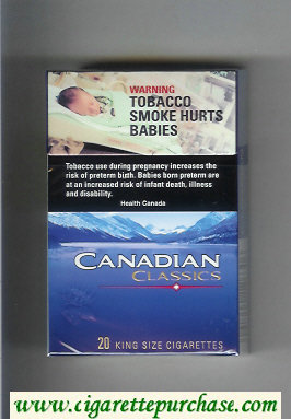 Canadian Classics Filter 20 king size cigarettes